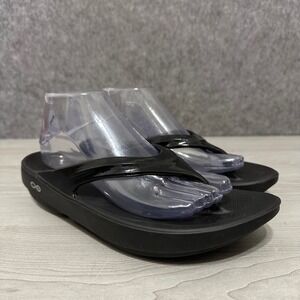 Oofos OOlala Recovery Sandal Womens 10 Black Thong Flip Flop Comfort Shoes